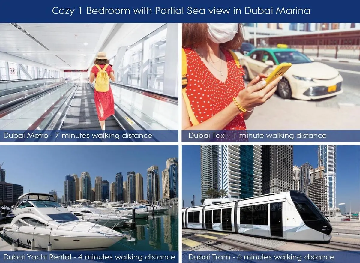 1Bedroom Apartment In Dubai Marina Near To Beach & Metro Z1006 0*,