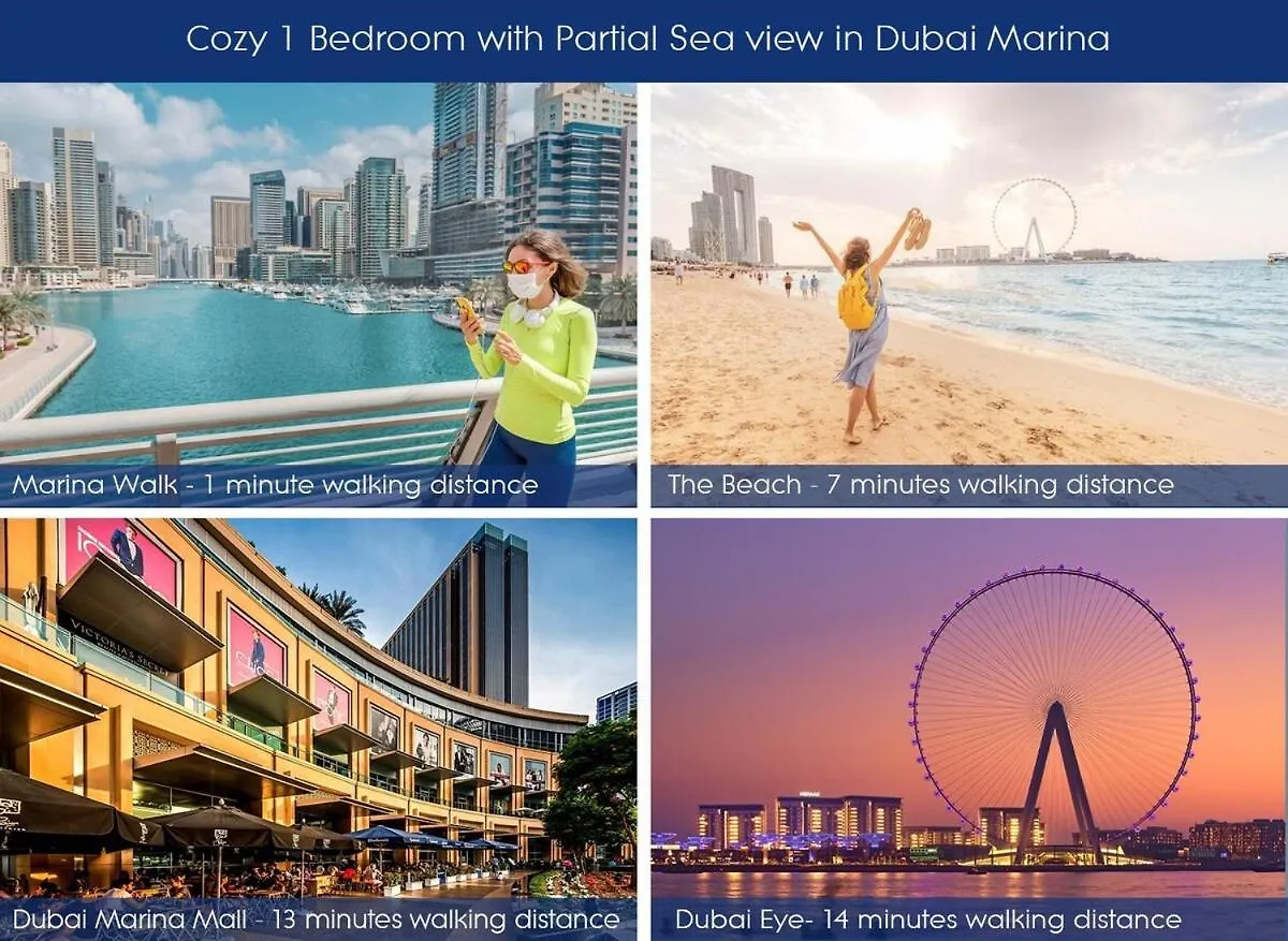 1Bedroom Apartment In Dubai Marina Near To Beach & Metro Z1006